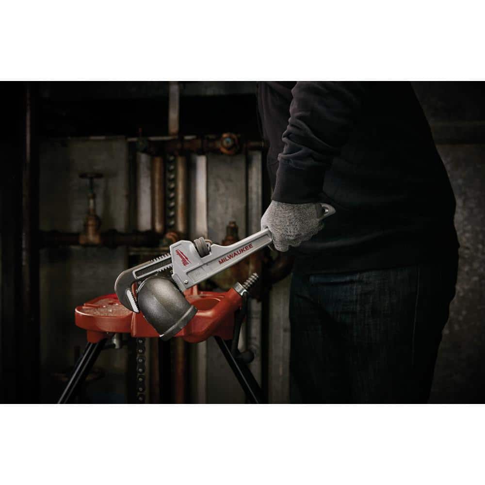 Milwaukee 14 in. and 18 in. Aluminum Pipe Wrench Set (2-Tool)