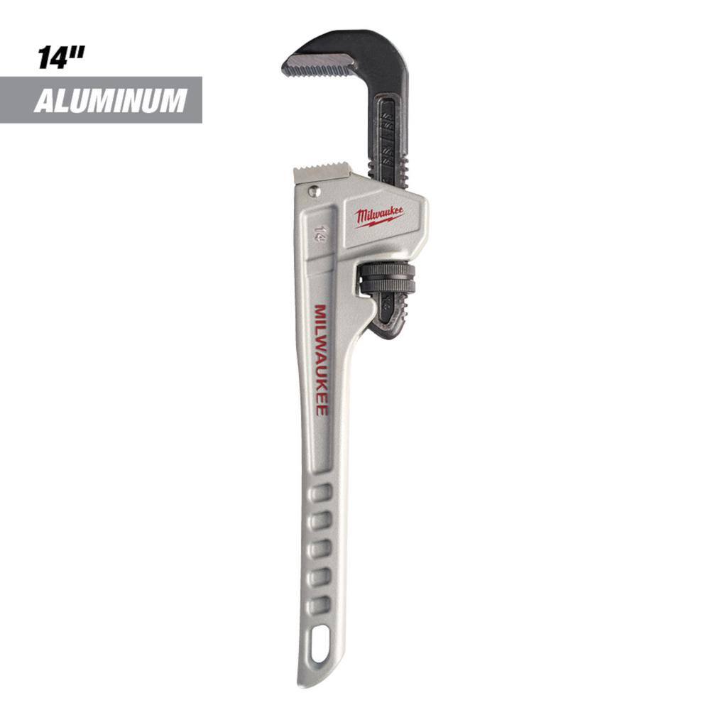 Milwaukee 14 in. and 18 in. Aluminum Pipe Wrench Set (2-Tool)