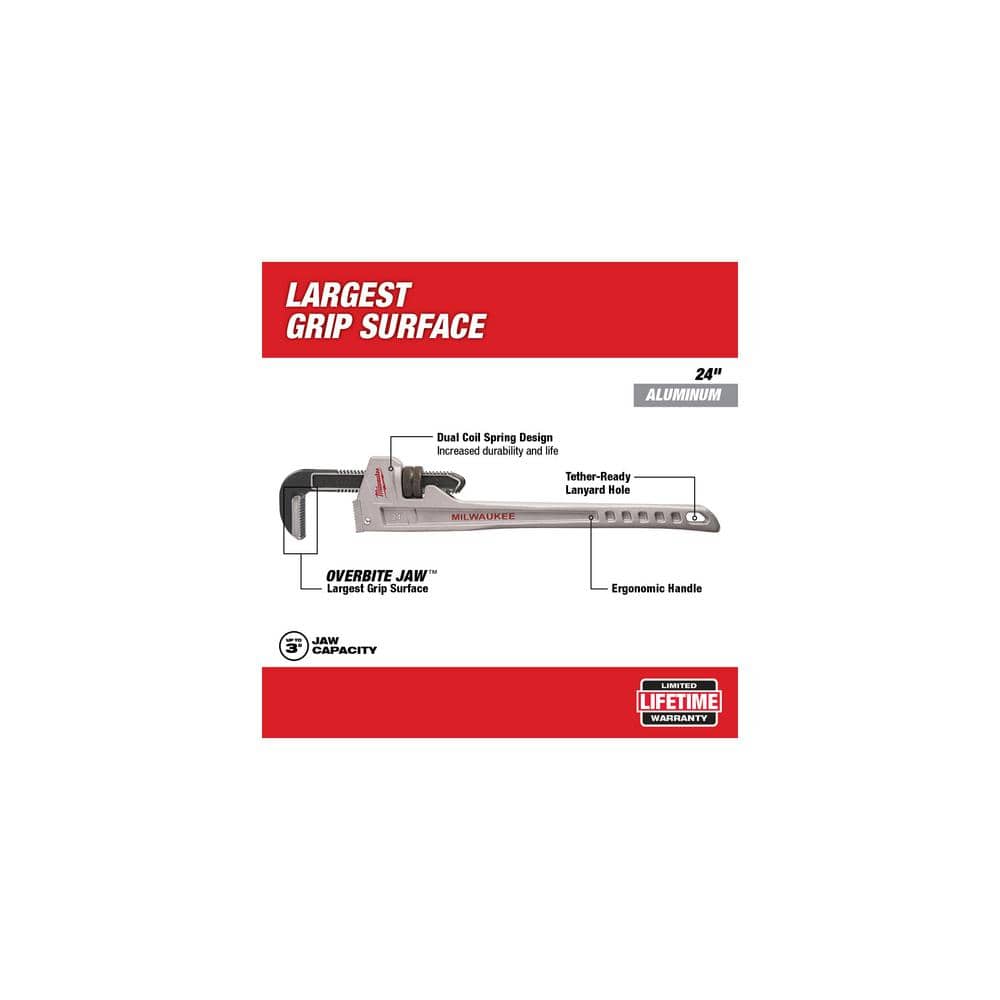 Milwaukee 18 in. and 24 in. Aluminum Pipe Wrench Set (2-Tool)