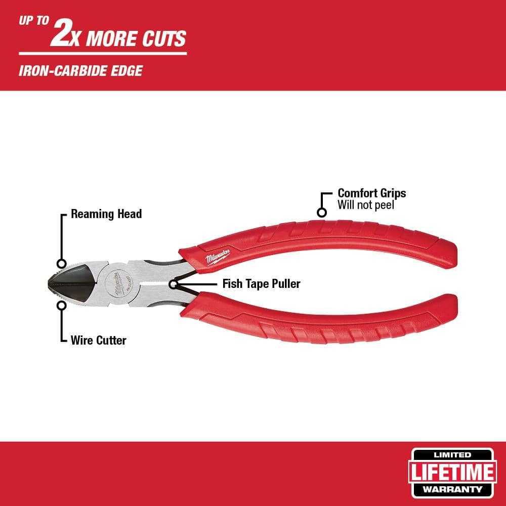 Milwaukee Pliers Kit, 4-Piece Set with Lineman’s, Long Nose, Diagonal, and REAM & PUNCH Straight Jaw