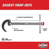 Milwaukee 2.5 in. Basin Wrench, Telescoping 10–17 in. Reach