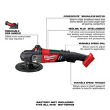 Milwaukee M18 FUEL 18V Brushless Cordless 7 in. Variable Speed Polisher with M12 Variable Speed Polisher/Sander (2-Tool)