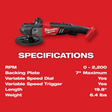 Milwaukee M18 FUEL 18V Brushless Cordless 7 in. Variable Speed Polisher with M12 Variable Speed Polisher/Sander (2-Tool)