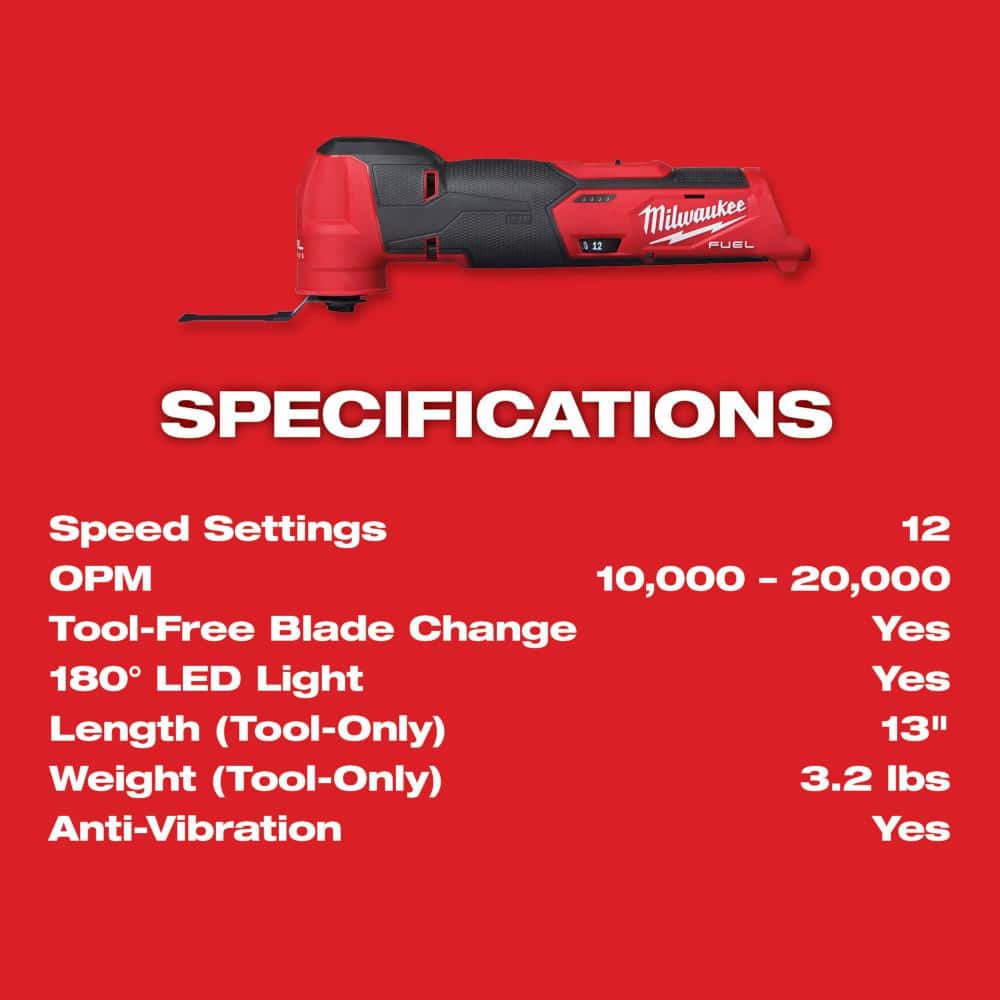 Milwaukee M12 FUEL 12-Volt Lithium-Ion Cordless Compact Band Saw + M12 FUEL Oscillating Multi-Tool + M12 FUEL 3 in. Cut-Off Saw (Tool-Only)