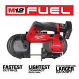 Milwaukee M12 FUEL 12V Lithium-Ion Cordless Compact Band Saw XC Kit with 3/8 in. Ratchet