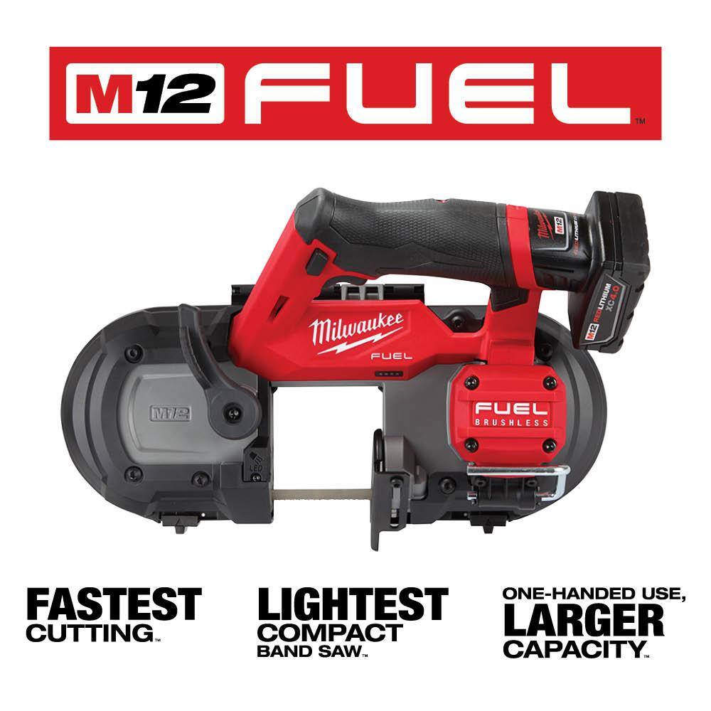 Milwaukee M12 FUEL 12V Lithium-Ion Cordless Compact Band Saw XC Kit with M12 12V Lithium-Ion Cordless Rotary Tool