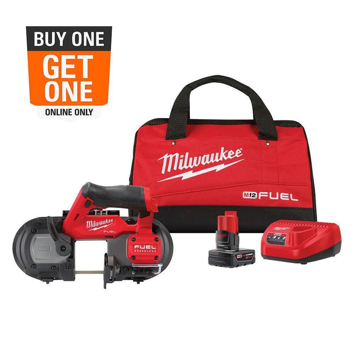 Milwaukee M12 FUEL 12V Lithium‑Ion Cordless Compact Band Saw with 3.0Ah Battery Pack (2-Pack)