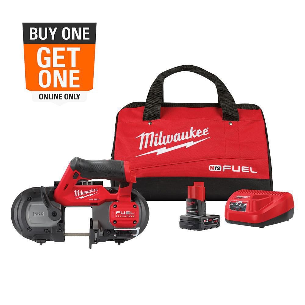 Milwaukee M12 FUEL 12V Lithium-Ion Cordless Compact Band Saw XC Kit with 4.0Ah Battery, Charger & Bag (Model 2529-21XC)