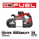 Milwaukee M18 FUEL 18V Lithium‑Ion Brushless Cordless Deep Cut Band Saw Kit, 5 in x 5 in Capacity, with Two 5.0Ah Batteries, Charger & Hard Case (2729-22)