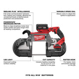 Milwaukee M18 FUEL 18V Lithium‑Ion Brushless Cordless Deep Cut Band Saw Kit, 5 in x 5 in Capacity, with Two 5.0Ah Batteries, Charger & Hard Case (2729-22)