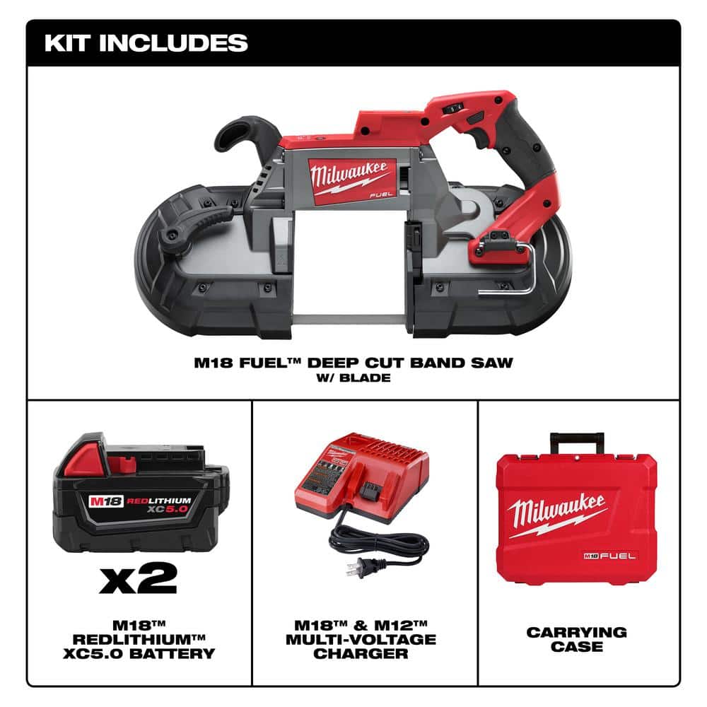 Milwaukee M18 FUEL 18V Lithium-Ion Brushless Cordless Deep Cut Band Saw Kit w/FUEL Compact Bandsaw