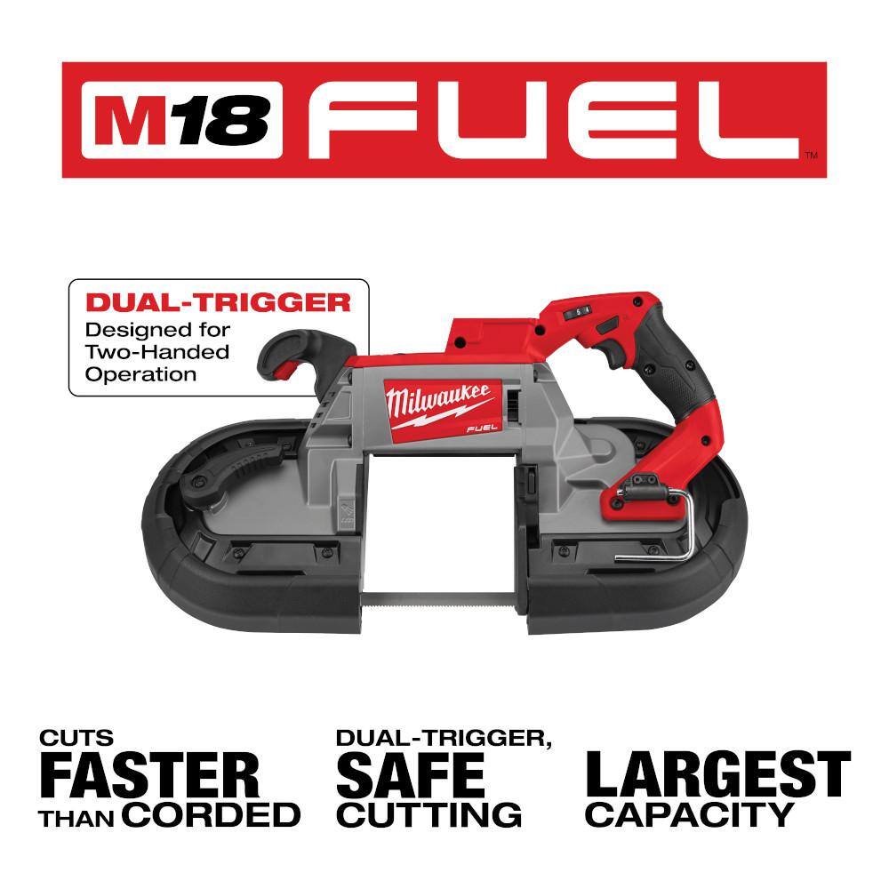 Milwaukee M18 FUEL 18-Volt Brushless Cordless Deep Cut Dual-Trigger Band Saw, 5" x 5" Capacity (Tool-Only)