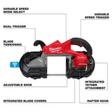 Milwaukee M18 FUEL 18V Brushless Cordless Deep Cut Dual-Trigger Band Saw with ONE-KEY, 5 in. Capacity (Tool-Only)