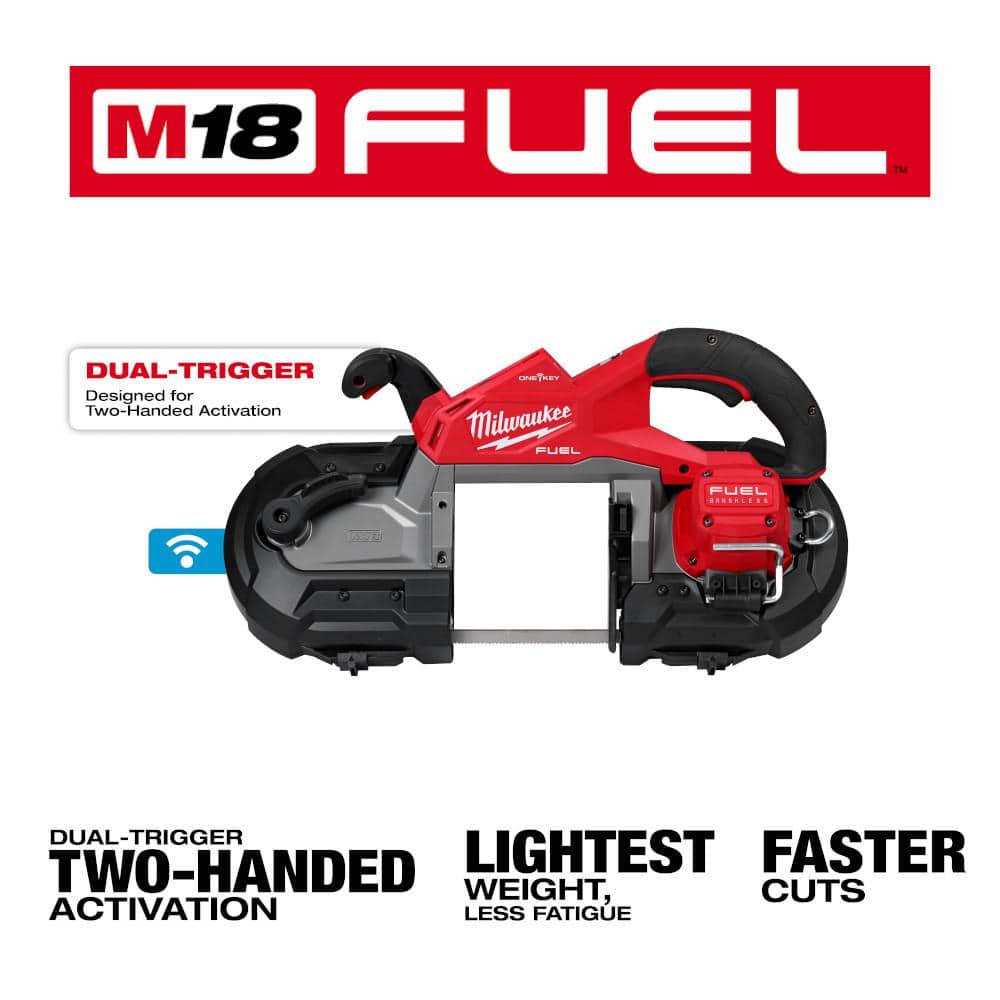 Milwaukee M18 FUEL 18V Brushless Cordless Deep Cut Dual-Trigger Band Saw with ONE-KEY, 5 in. Capacity (Tool-Only)