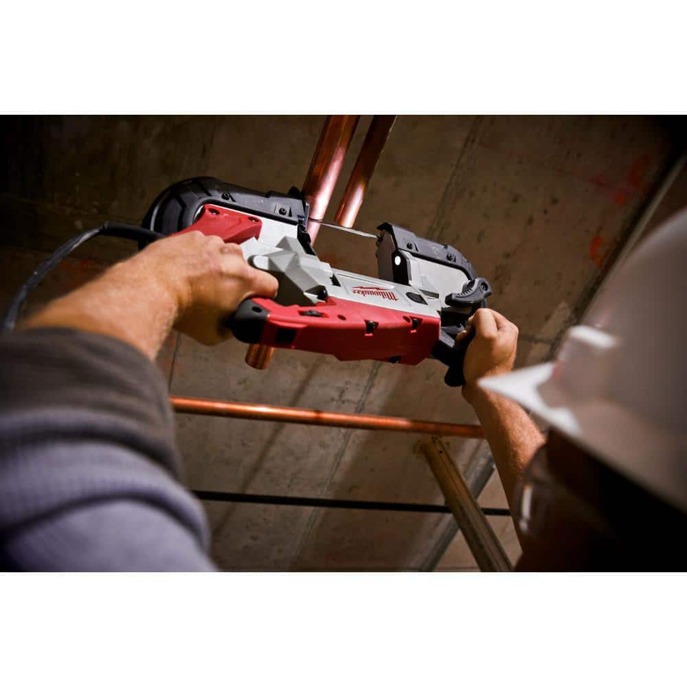 Milwaukee 11 Amp Deep Cut AC/DC Portable Band Saw with Case, 5 in. Capacity