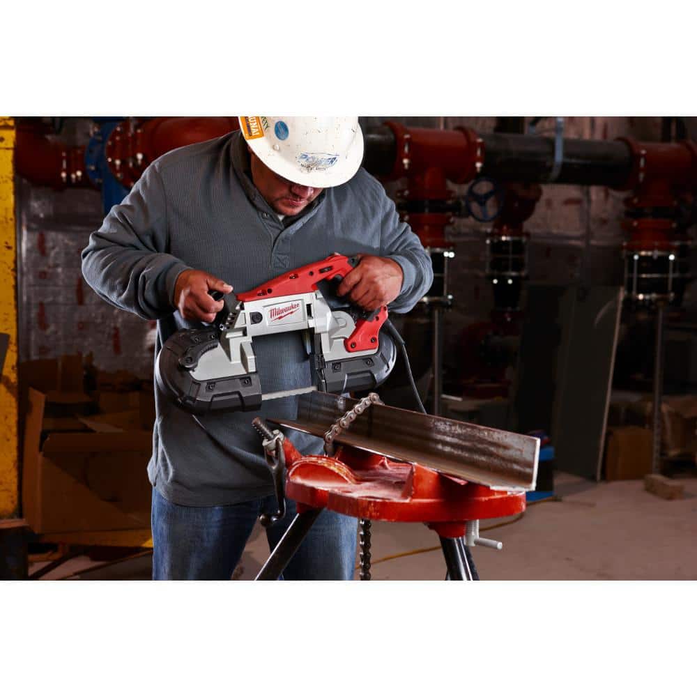 Milwaukee 11 Amp Deep Cut AC/DC Portable Band Saw with Case, 5 in. Capacity