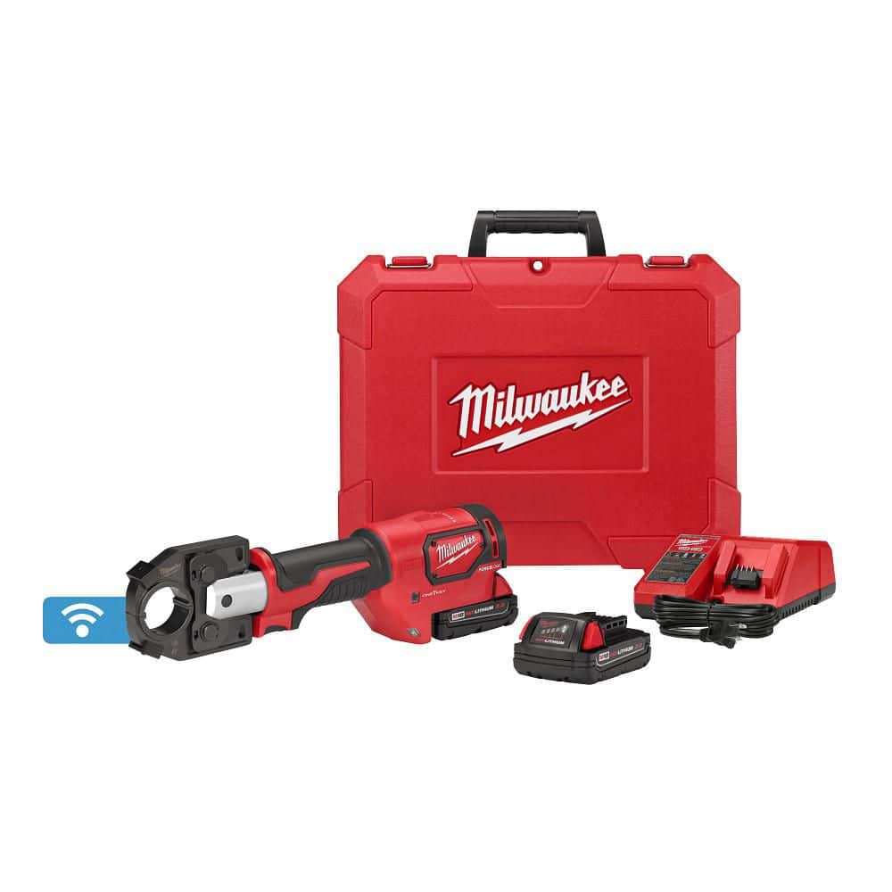 Milwaukee M18 18V Lithium-Ion Cordless FORCE LOGIC 600 MCM Crimper Kit with (2) 2.0Ah Batteries, Charger & Hard Case