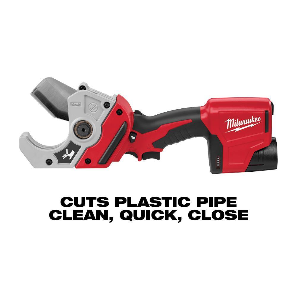 Milwaukee M12 12V Lithium‑Ion Cordless PVC Pipe Shear, Tool‑Only (2470‑20)