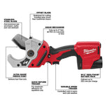 Milwaukee M12 12V Lithium‑Ion Cordless PVC Pipe Shear, Tool‑Only (2470‑20)