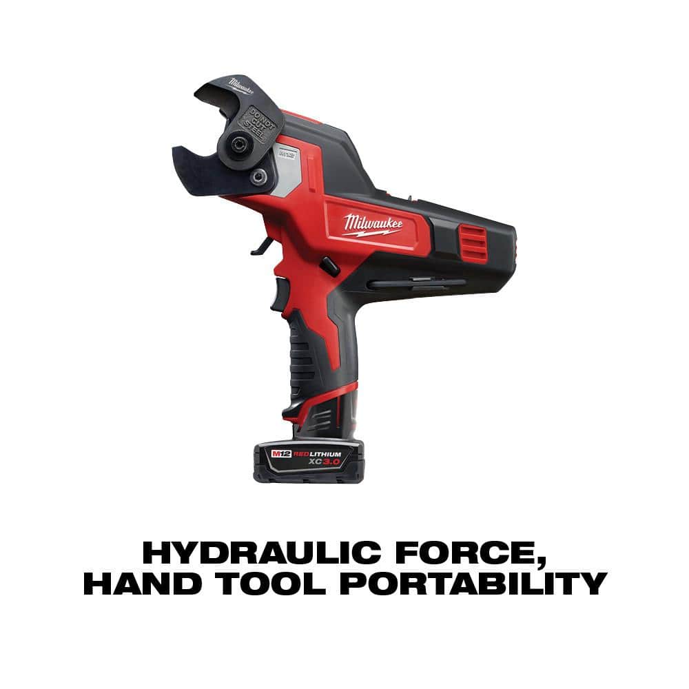 Milwaukee M12 12-Volt Cordless 600 MCM Cable Cutter Kit with 3.0Ah Battery, Charger, Replacement Blade and Hard Case