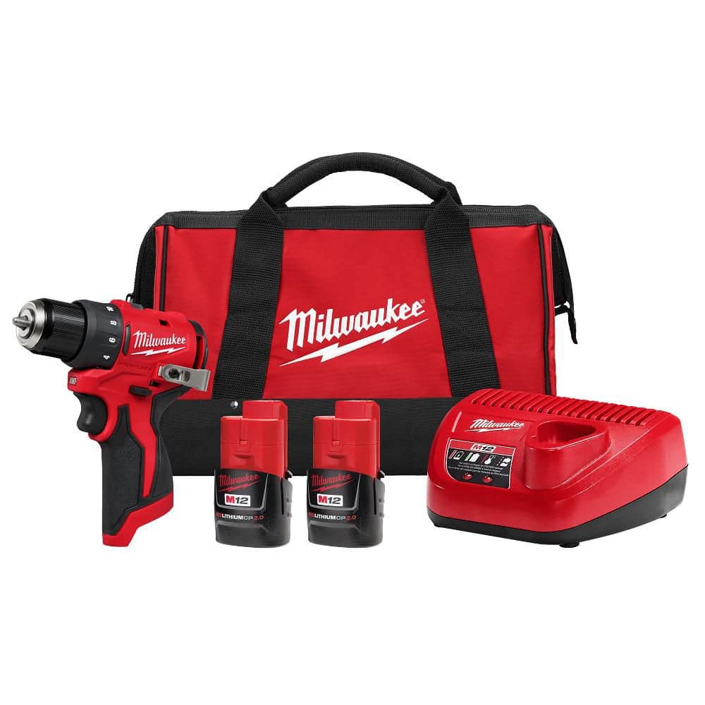 Milwaukee M12 12-Volt Lithium-Ion Brushless Cordless Subcompact Drill Driver Kit