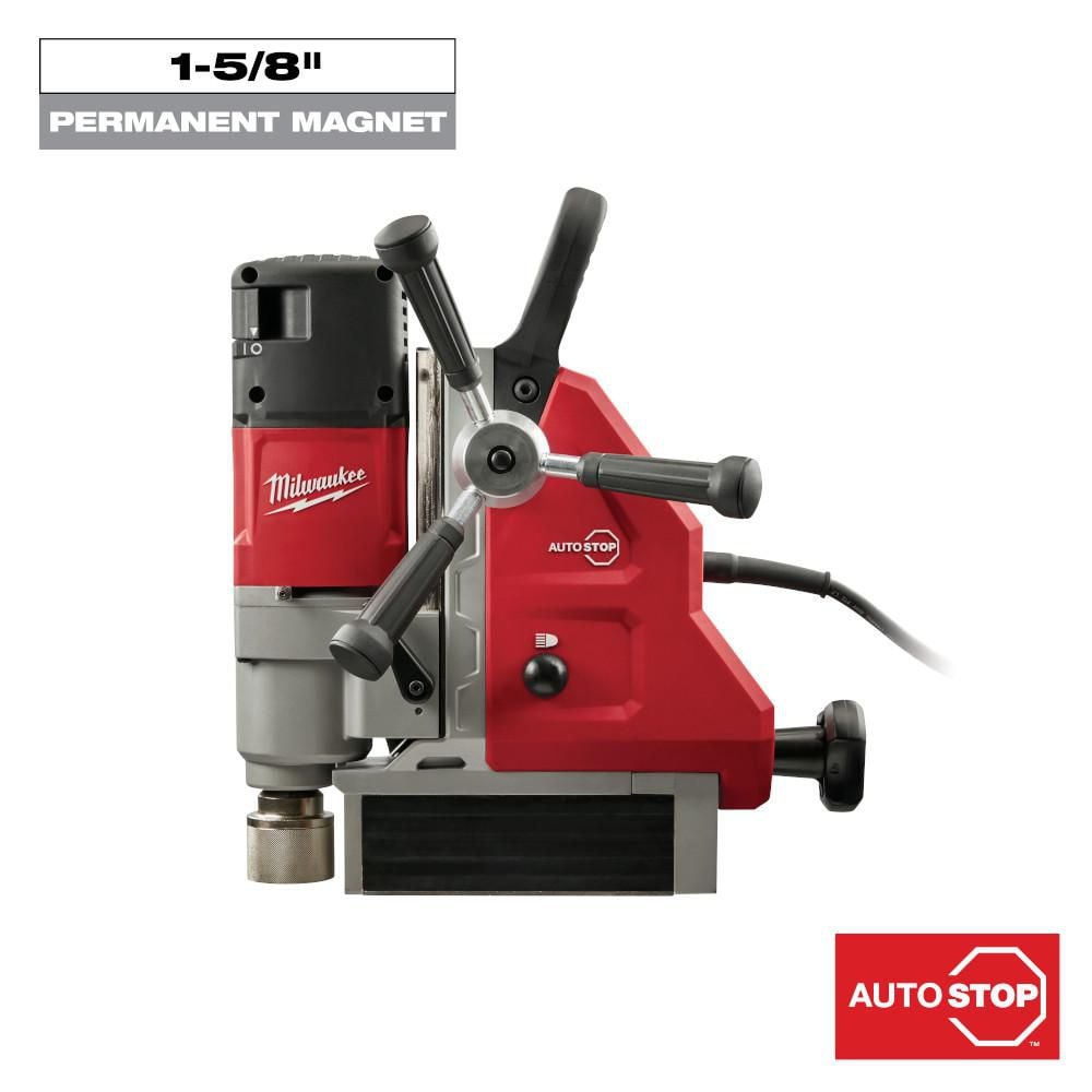 Milwaukee 13 Amp 1-5/8 in. Magnetic Drill Kit, 2-Speed, Permanent Magnet Base