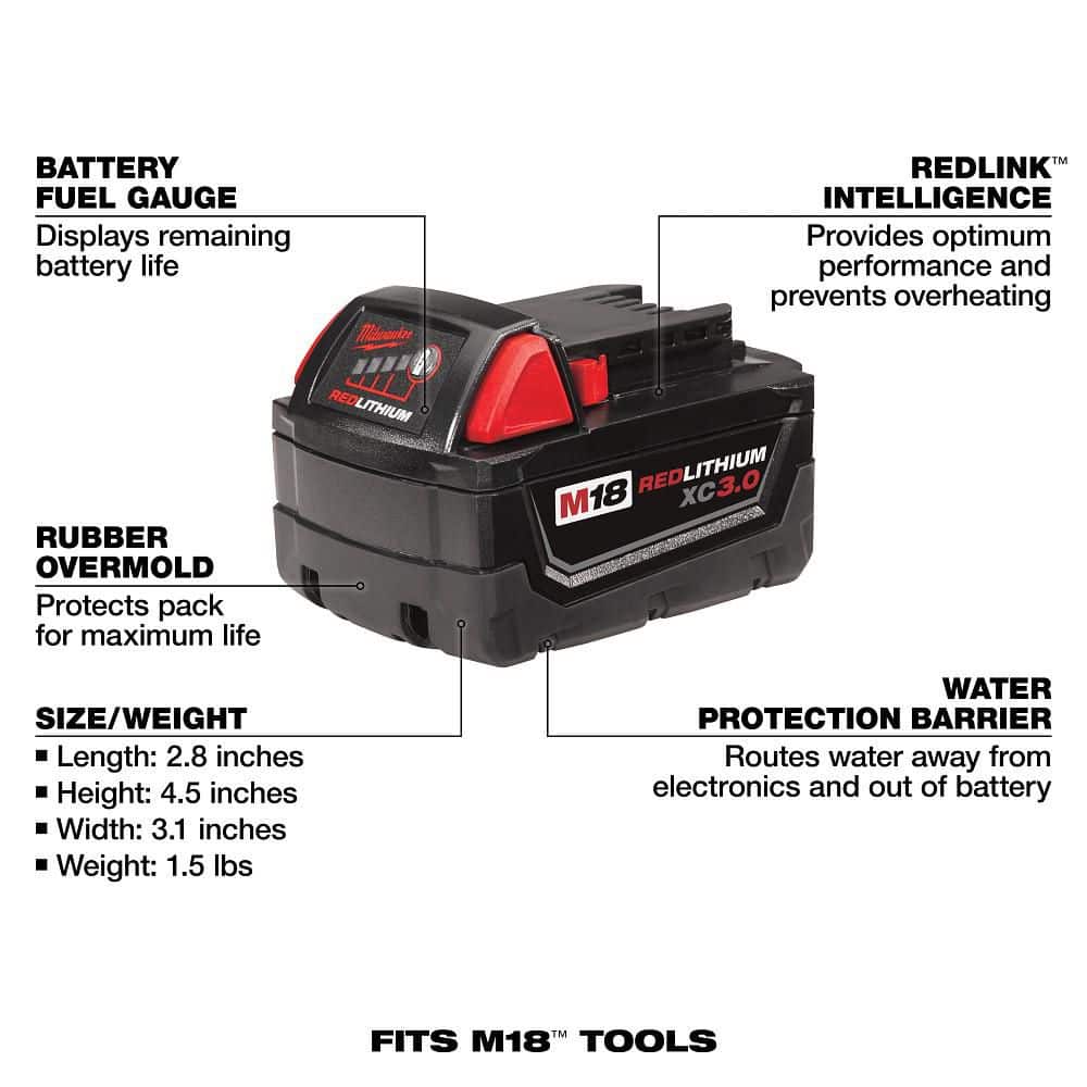 Milwaukee M18 18-Volt REDLITHIUM XC 3.0Ah Battery Pack (4-Pack)