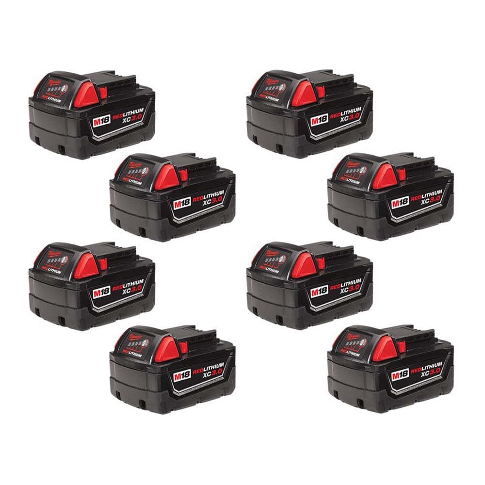Milwaukee M18 18-Volt REDLITHIUM XC3.0 Extended Capacity Battery Pack (8-Pack)