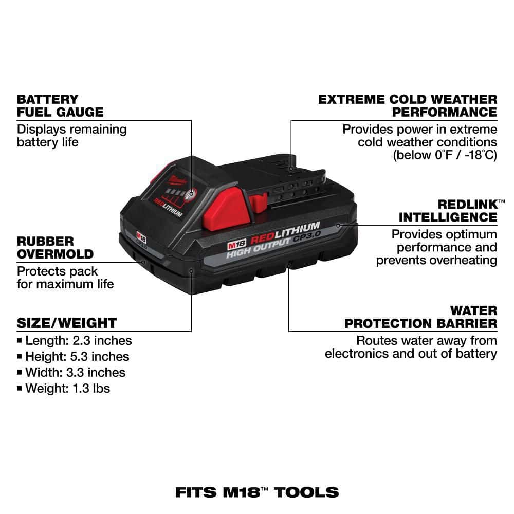 Milwaukee M18 18-Volt Lithium-Ion High Output CP 3.0Ah Battery Pack (6-Pack)