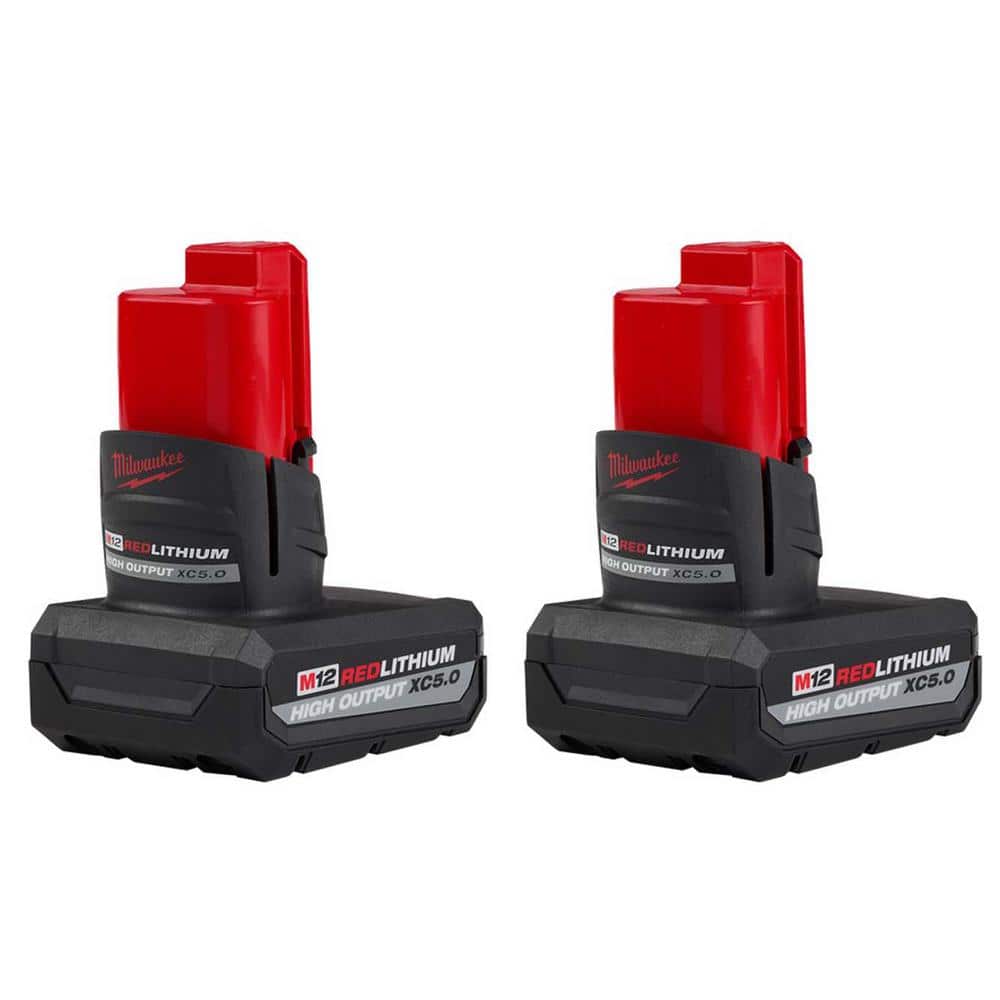 Milwaukee M12 12-Volt REDLITHIUM High Output XC5.0 Battery Pack (5.0Ah) – 3-Pack