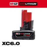 Milwaukee M12 12-Volt REDLITHIUM XC6.0 Extended Capacity Battery Pack, 6.0Ah (4-Pack)