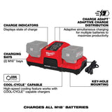 Milwaukee M18 18V Lithium-Ion Dual Bay Super Charger with REDLITHIUM FORGE XC6.0 Batteries (2-Pack)
