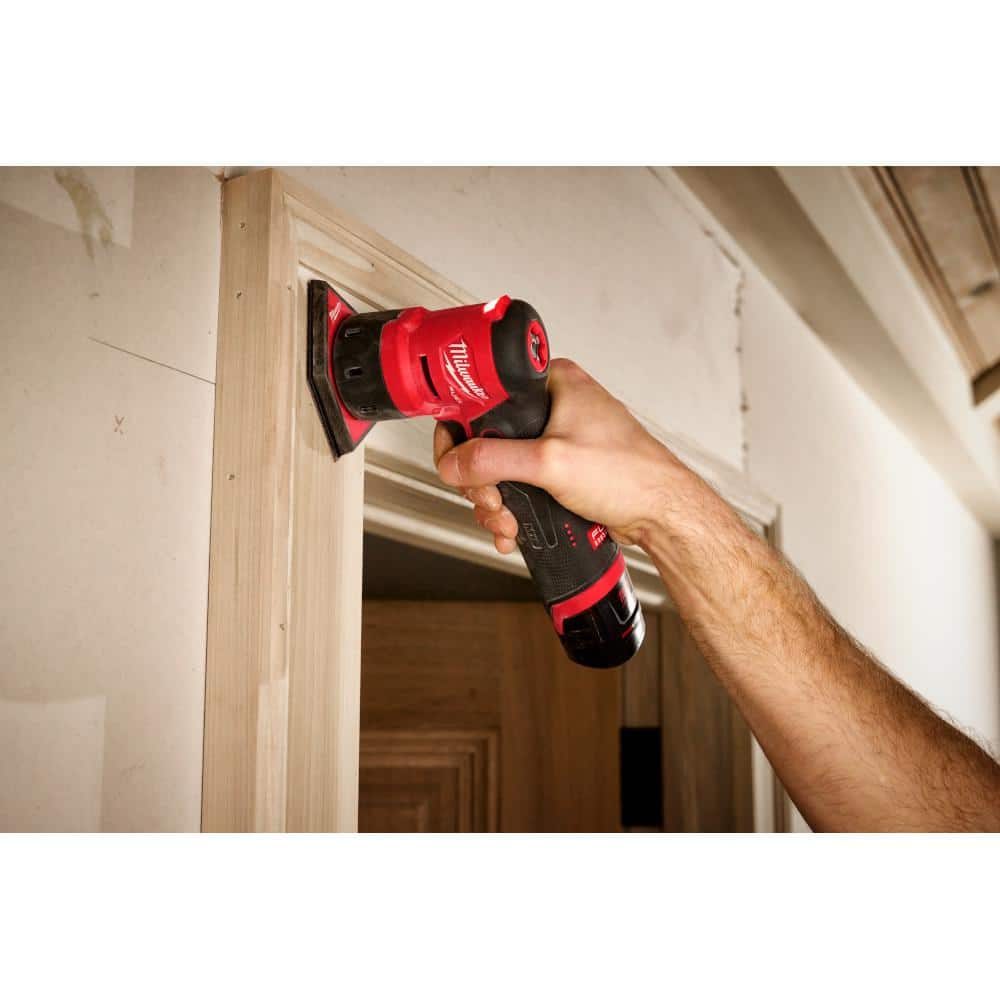 Milwaukee M12 FUEL 12-Volt Lithium-Ion Brushless Cordless Detail Sander & M12 FUEL 1/4 in. Hex Impact Driver w/Battery & Charger