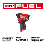 Milwaukee M12 FUEL 12-Volt Lithium-Ion Brushless Cordless Detail Sander & M12 FUEL 1/4 in. Hex Impact Driver w/Battery & Charger