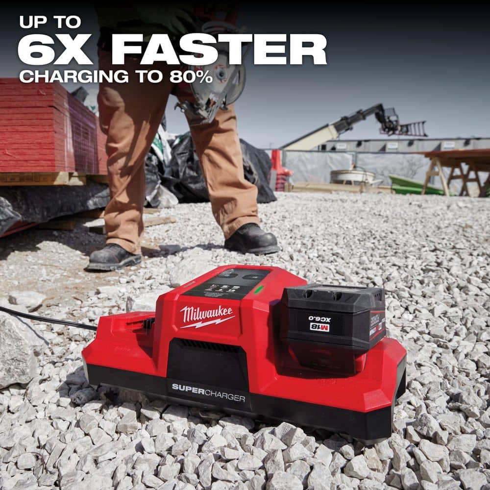 Milwaukee M18 18V Dual Bay Simultaneous Super Charger with 4-Point Mounting