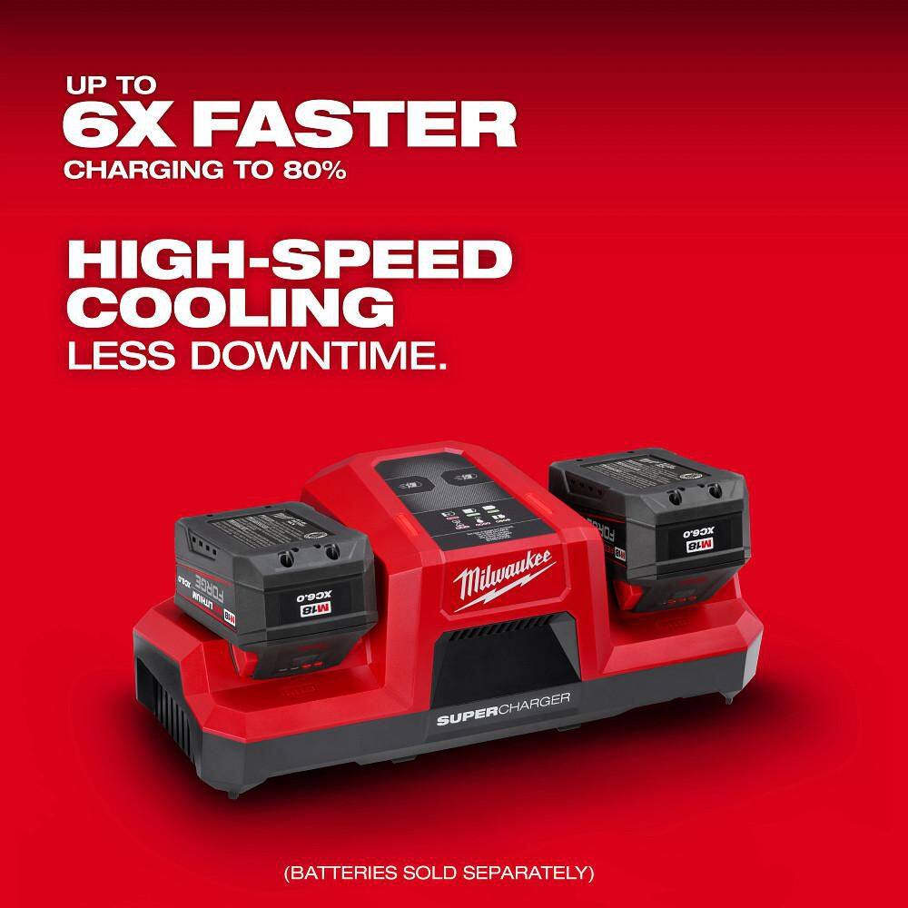Milwaukee M18 18V Dual Bay Simultaneous Super Charger with 4-Point Mounting