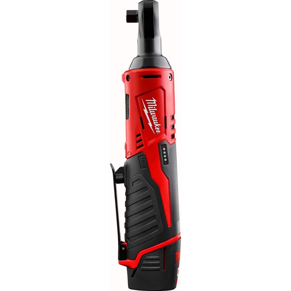 Milwaukee M12 12V Lithium-Ion Cordless 3/8 in. Ratchet & Screwdriver Combo Kit (2-Tool) with Battery, Charger, Bag, Bit Set & PACKOUT