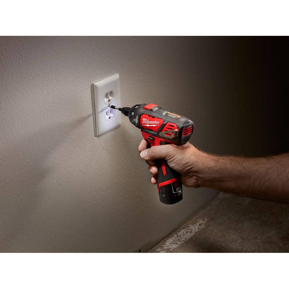 Milwaukee M12 12V Lithium-Ion Cordless 3/8 in. Ratchet & Screwdriver Combo Kit (2-Tool) with Battery, Charger, Bag, Bit Set & PACKOUT