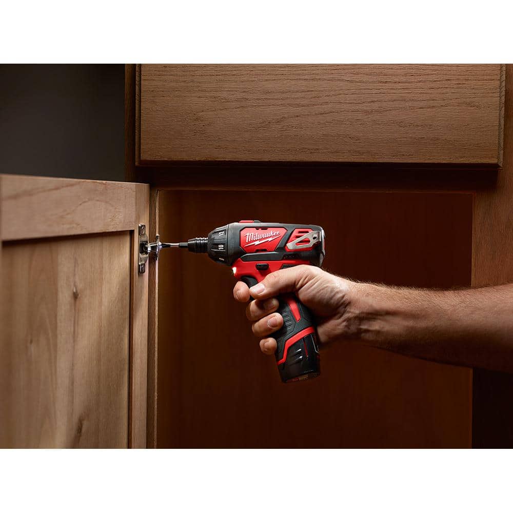 Milwaukee M12 12V Lithium-Ion Cordless 3/8 in. Ratchet & Screwdriver Combo Kit (2-Tool) with Battery, Charger, Bag, Bit Set & PACKOUT