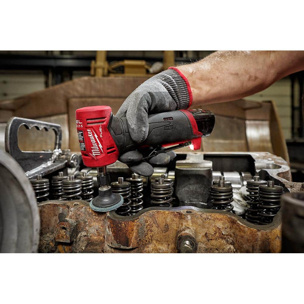 Milwaukee M12 FUEL 12V Lithium-Ion Brushless Cordless 1/4 in. Right Angle Die Grinder/Ratchet/Cut Off Saw Combo Kit
