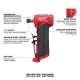 Milwaukee M12 FUEL 12V Lithium-Ion Brushless Cordless 1/4 in. Right Angle Die Grinder/Ratchet/Cut Off Saw Combo Kit