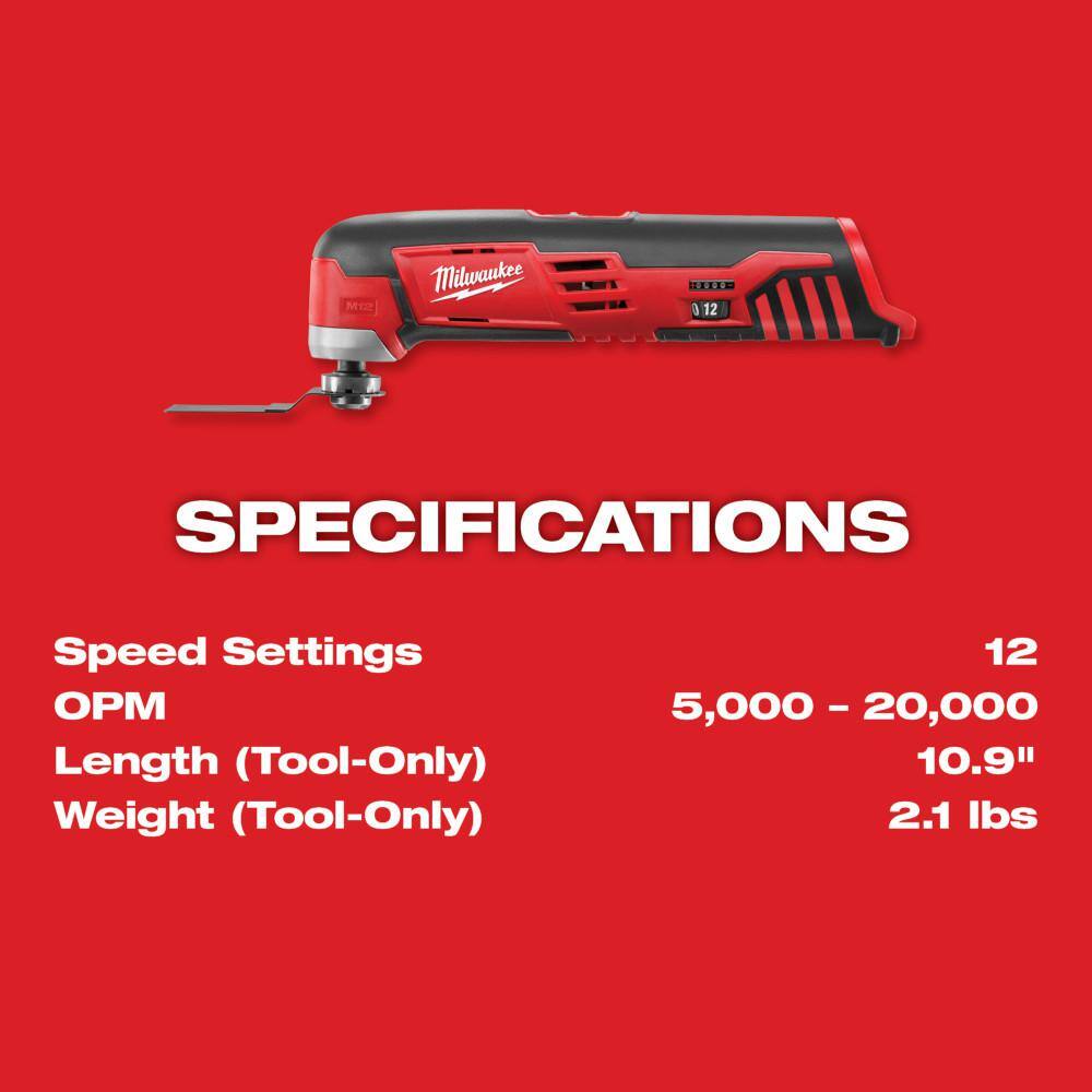 Milwaukee M12 12V Lithium-Ion Cordless Drill Driver/Impact Driver Combo Kit with Rotary Tool and Oscillating Multi-Tool