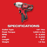 Milwaukee M12 12-Volt Lithium-Ion Cordless 2-Tool Combo Kit with SHOCKWAVE Impact Duty Alloy Steel Screw Driver Bit Set (25-Piece)