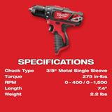 Milwaukee M12 12V Li‑Ion Cordless 4‑Tool Combo Kit with (2) 1.5Ah Batteries, Charger & HACKZALL Reciprocating Saw