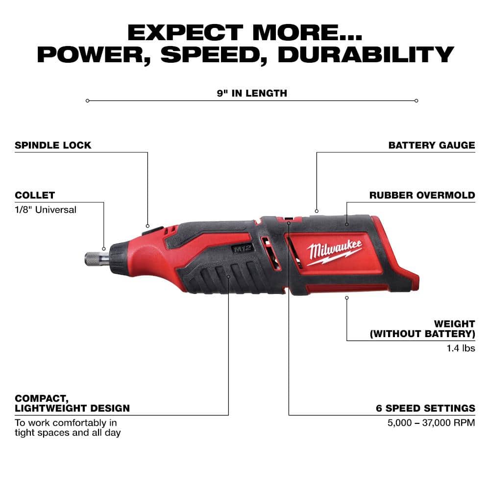 Milwaukee M12 12V Lithium-Ion Cordless 4-Tool Combo Kit with (2) Compact 1.5Ah Batteries, Charger, and SHOCKWAVE 23-Pc Bit Set