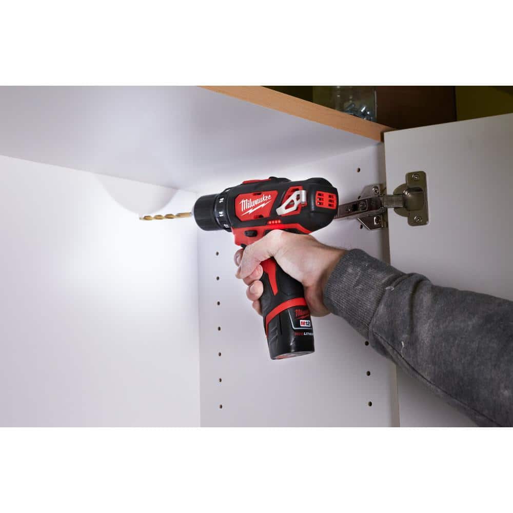Milwaukee M12 12V Lithium-Ion Cordless 5-Tool Combo Kit w/SHOCKWAVE IMPACT DUTY Titanium Drill Bit Set (23-Piece)
