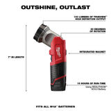 Milwaukee M12 12V Lithium-Ion Cordless 5-Tool Combo Kit w/SHOCKWAVE IMPACT DUTY Titanium Drill Bit Set (23-Piece)
