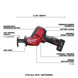 Milwaukee M12 FUEL 12V Brushless Cordless HACKZALL + 1/4 in. Impact Driver Combo Kit (2-Tool) with 2 Batteries, Charger & Bag, Model 2593-22