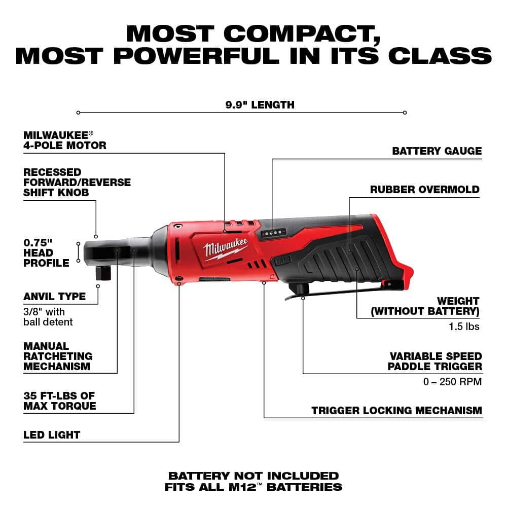 Milwaukee M12/M18 12/18V Li-Ion Cordless 3/8 in. Ratchet & 1/2 in. Brushless Impact Wrench Combo Kit with 19‑Piece 1/2 in. Drive SAE Deep Socket Set