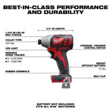 Milwaukee M18 18V Lithium‑Ion Cordless Combo Kit (9‑Tool) with (2) Batteries, Charger & Shockwave Red Helix Titanium Drill Bit Set (15‑Piece)